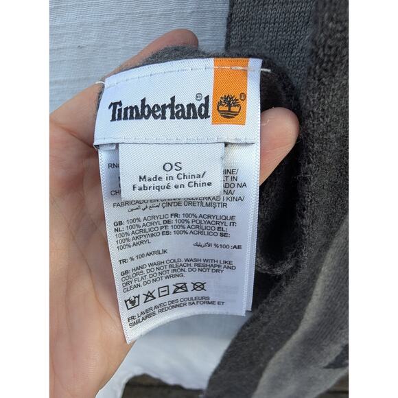 TIMBERLAND Two-Tone Gray REVERSIBLE LOGO Long Scarf Outdoors - Picture 5 of 6